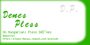 denes pless business card